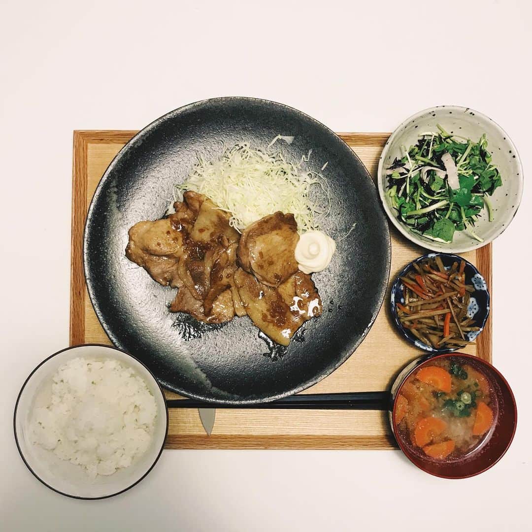 のインスタグラム：「国宝級の美味さだった。  世界一好きな生姜焼き。  #nagimeshi #dinner #foodporn #生姜焼き #ポークジンジャー #おうちごはん #l4l #f4f」