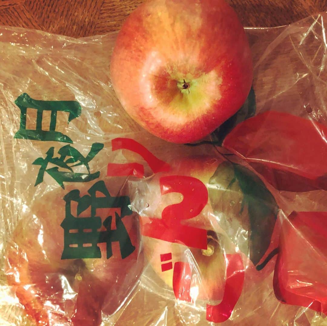 のインスタグラム：「#桑山くん が頂いてきた #りんご #月夜野 #素敵な名前 #林檎 #リンゴ #アップル #🍎 #もう #4つも1人で食べちゃった桑山くん #剥くのは私の係り #藤田朋子 #桑山哲也 #群馬県 #ありがとうございます」