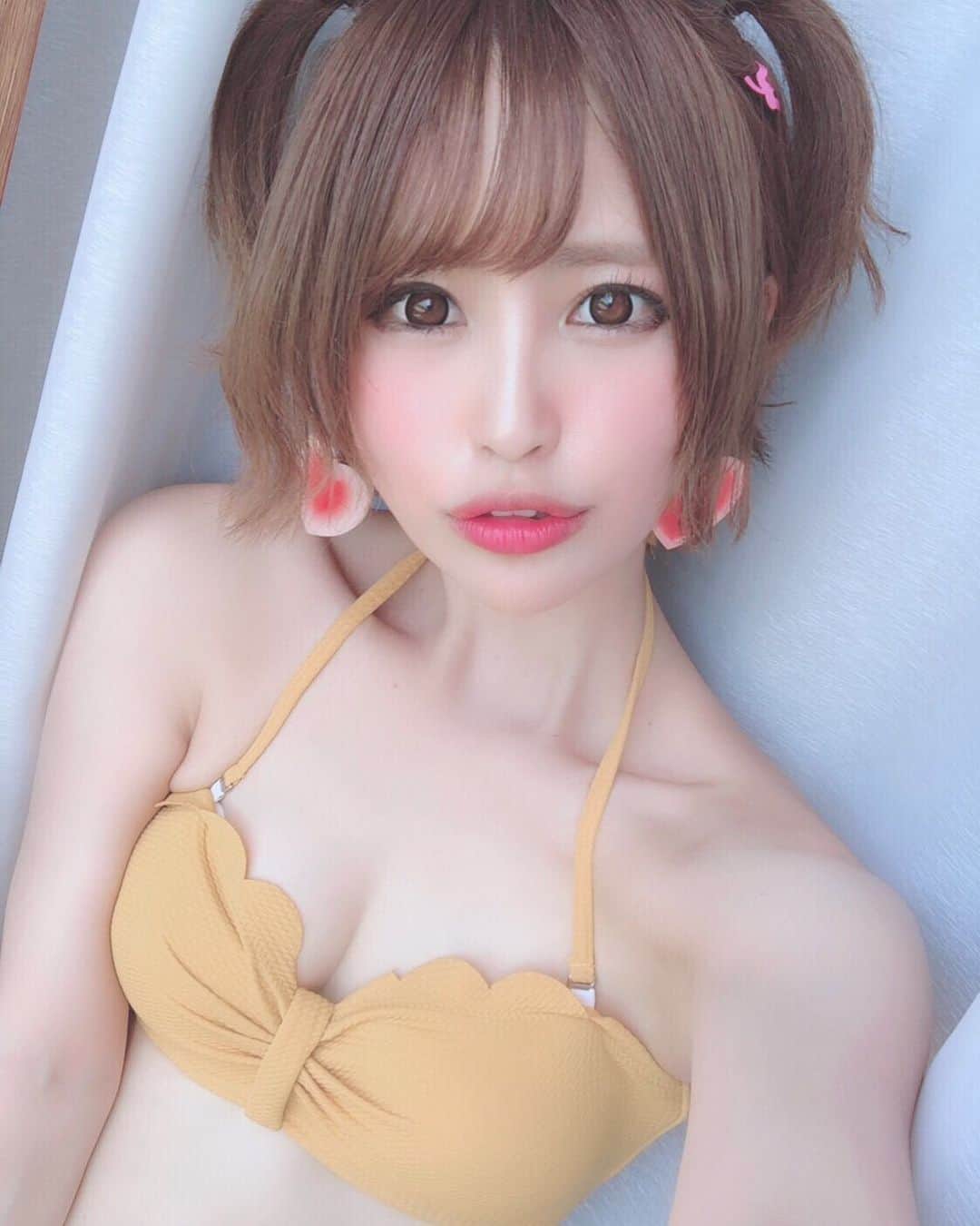 のインスタグラム：「ハーフツイン🍭 . . . . . . . . . . . . . . . . . . . . .  #ショートカット#ショートカット女子#水着#ビキニ#グラビア#インスタグラビア#instagood#swimwear #pv#promotionservices #アイドル#idol#dance#smile#followme#instagood#フォロー募集#フォロー歓迎#フォロワー募集中#l4l#粉我#팔로우환영#팔로미#친구해요#오오티디#셀카그램」