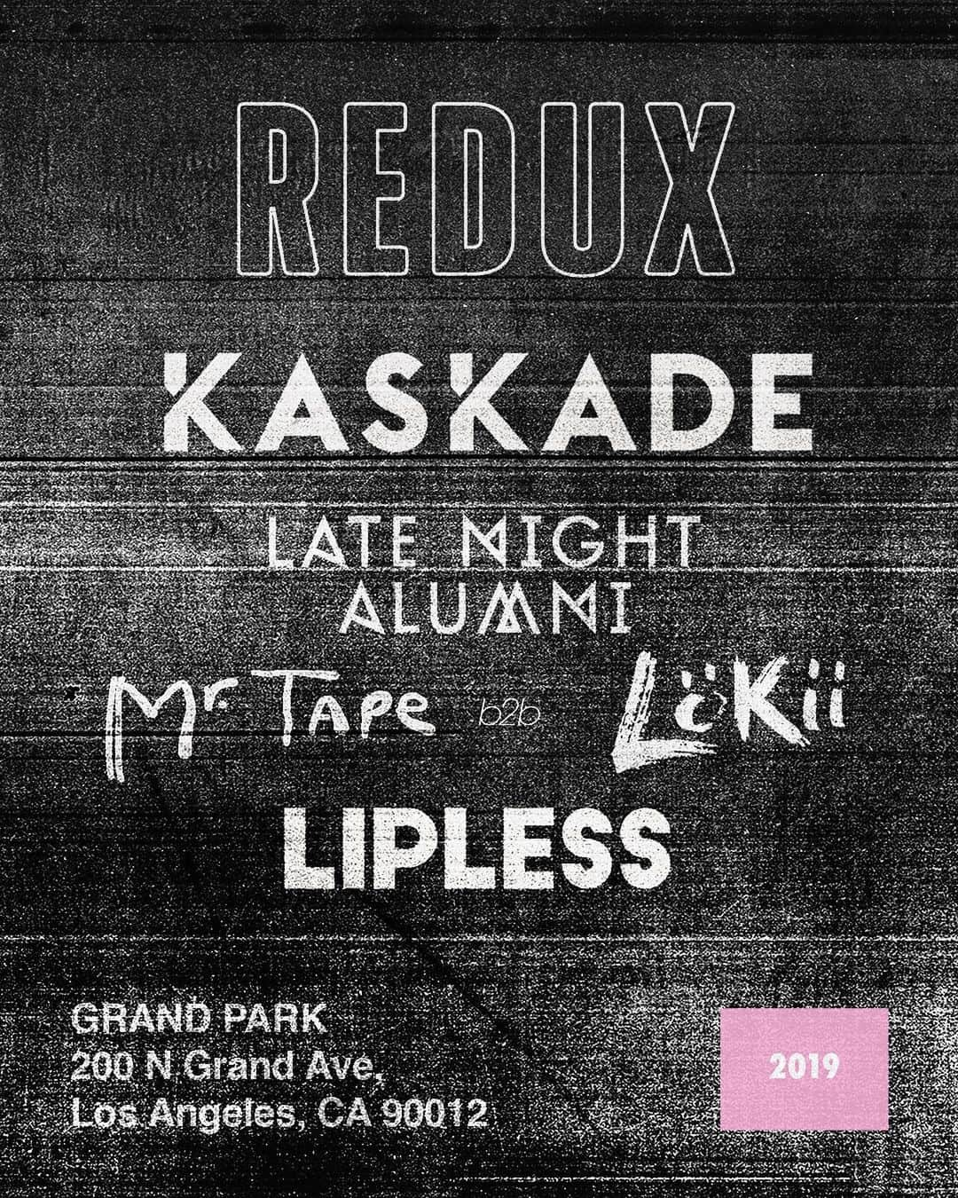 カスケイドさんのインスタグラム写真 - (カスケイドInstagram)「FULL lineup for #ReduxLA - come early, enjoy the vibe. Food & drink available. Merch for sale and the @ShopKaskade homies coming with the limited ed. REDUX blanket」11月7日 10時27分 - kaskade