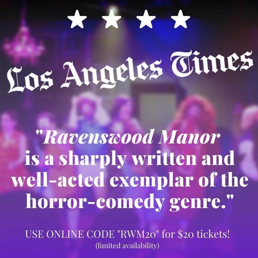 レスリー＝アン・ハフさんのインスタグラム写真 - (レスリー＝アン・ハフInstagram)「Still can’t get over our review in the LA Times! We’re in week FOUR of Ravenswood Manor @ the @celebrationthtr Come check it oooout!!!」11月7日 1時52分 - leslieannehuff