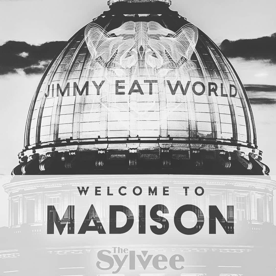 Jimmy Eat Worldのインスタグラム：「Madison! Tonight! Whatya up to? Let’s hang out. Word is Ron Dayne’s gonna be in the pit. Tickets still available.  8:00: @musicpronoun (so good)  9:00: Us  @thesylvee」
