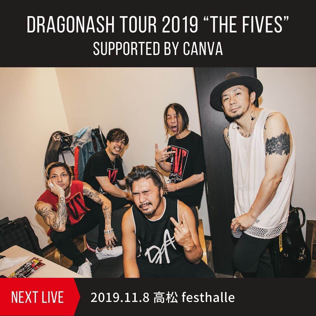 Dragon Ashさんのインスタグラム写真 - (Dragon AshInstagram)「‪DRAGONASH TOUR 2019 “THE FIVES”‬ ‪supported by Canva‬ ‪松山 WstudioRED‬ ‪#DA_livephoto‬ ‪photo by @nekoze_photo」11月8日 1時20分 - dragonash_official