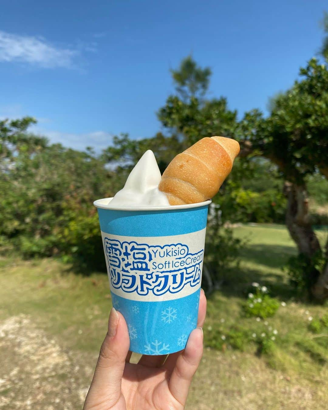 柴田紗希さんのインスタグラム写真 - (柴田紗希Instagram)「おはようさん♡ 今回の旅の中でもこの味が 一番印象に残ってるかも、、、 雪塩ミュージアムのソフトクリームと塩パン！特に塩パン！うま！とつい言ってしまうくらいにじゅわ〜と味が染み渡りました や〜美味しかった。 雪塩ができるまでのお話や雪塩美容法とかも聞けました☺️🙏🏻✨ 金曜日！今日も一日ふぁいてぃん☺︎ . #旅部　#宮古島　#ジェットスタート」11月8日 9時16分 - shibasaaki