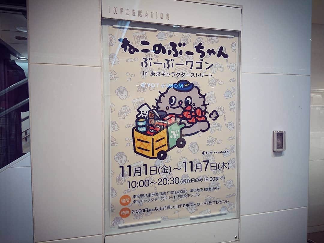 熊本アイさんのインスタグラム写真 - (熊本アイInstagram)「11.7 ぶーぶーワゴン最終日でした〻ʘᴥʘ〻. きの先生のサインが見たくて行って来ました♡. またやってほしい…  #ねこのぶーちゃん #高橋きの #ぶーぶーワゴン #東京駅 #東京キャラクターストリート」11月8日 12時32分 - eye.1010