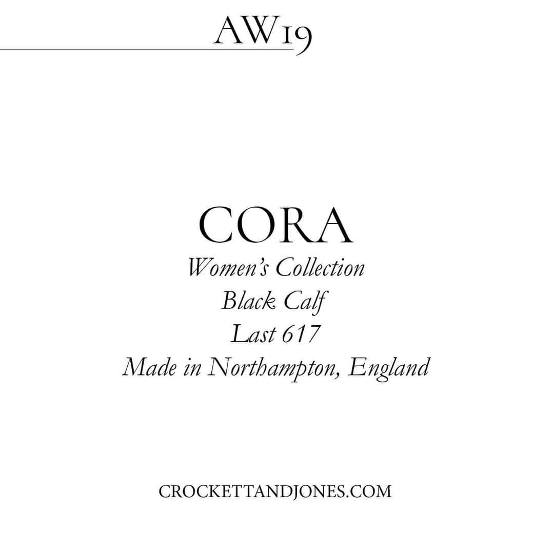 のインスタグラム：「AW19 Women’s Collection - Cora . Black Calf | Last 617 | Single Leather Sole . #crockettandjones #ladiesofcrockett #madetobeworn #newseason #AW19」