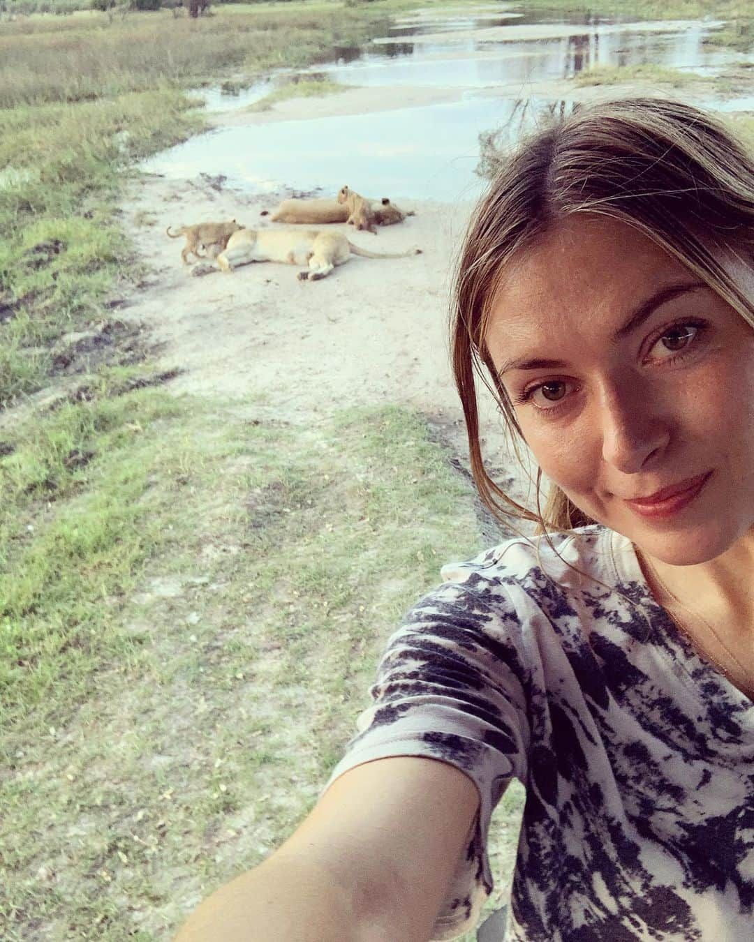 マリア・シャラポワさんのインスタグラム写真 - (マリア・シャラポワInstagram)「Botswana, Africa 🌍🇧🇼 !! Love at first sight! The closest I’ve ever come to a safari was locking eyes with a squirrel 🐿. But not anymoooore! The 🦁’s roaring in the video? That was within 30mins of our first game drive overlooking the sunset at @wearewilderness Vumbura Plains. Which animal should we look for next?? 🐆🐃🦒🐘🦓🦛」11月8日 18時40分 - mariasharapova