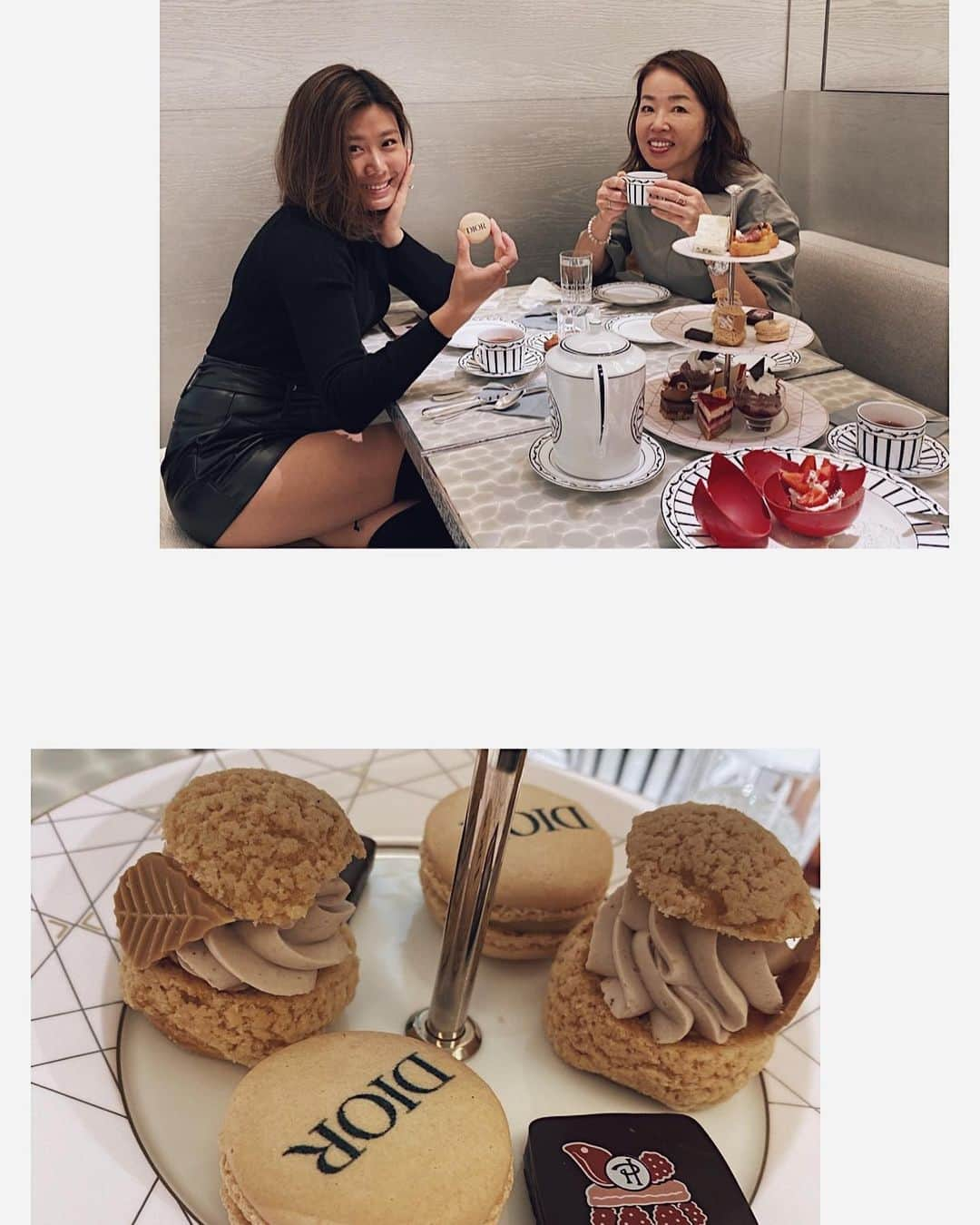 翁安芸さんのインスタグラム写真 - (翁安芸Instagram)「Afternoon tea at Cafe Dior in Ginza☕️❤️ アメリカから来ている友人と母と久しぶりにGinza Sixへ行き、お買い物の休憩に行ってみたかった東京のDiorカフェでアフタヌーンティー✨　ピエールエルメの美味しいスイーツと紅茶をいただきました🥰　#Dior #Cafedior #PierreHerme #Diormaison」11月8日 19時37分 - akinyc