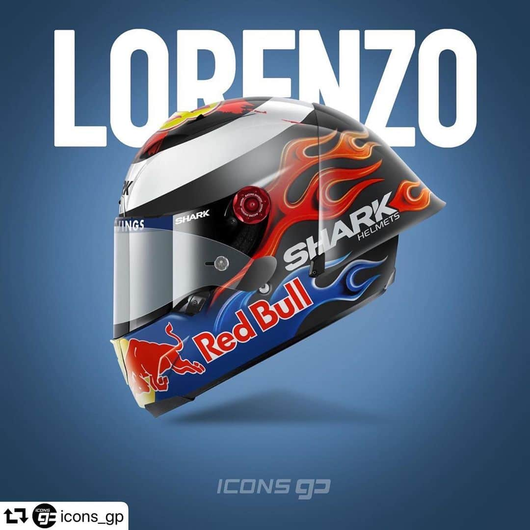 ホルヘ・ロレンソさんのインスタグラム写真 - (ホルヘ・ロレンソInstagram)「🔥 #repost @icons_gp ・・・ J. Lorenzo / @jorgelorenzo99  Shark Race R Pro GP By: @shark_helmets  Design by: @starlinedesigners  Date: 2019 Worldchampionship MotoGP ________________________________________________  Team: @hrc_motogp  ________________________________________________  Rider: #jorgelorenzo #jorge #lorenzo  #jl99 #jl99😈 Sport:#ride  #racing #instamotogallery #motorsport #race #bikes #like #speed #motos #icon #shark #sharkhelmets #sharkracerprogp」11月8日 22時37分 - jorgelorenzo99