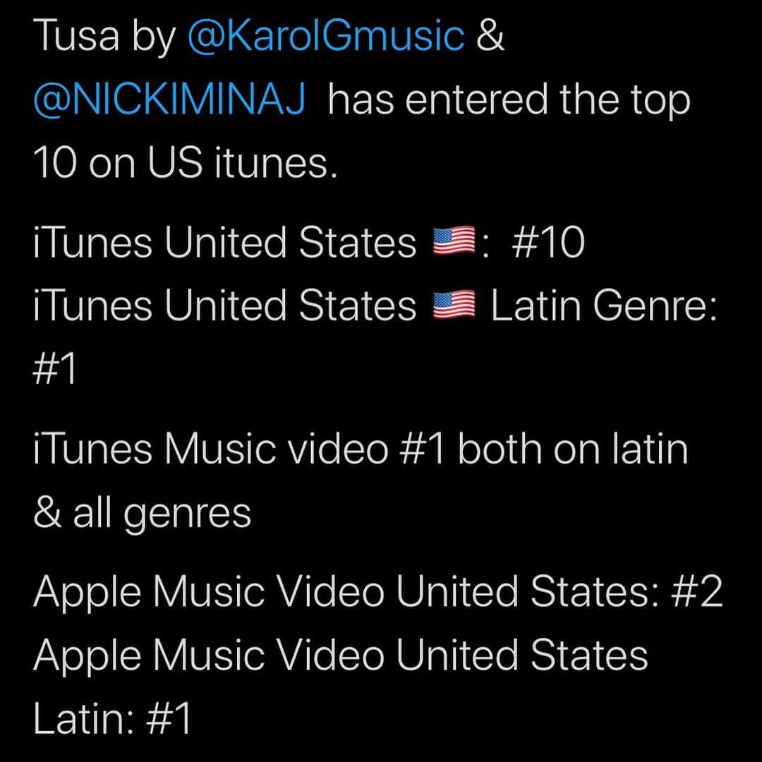 ニッキー・ミナージュさんのインスタグラム写真 - (ニッキー・ミナージュInstagram)「#TUSA song/VIDEO OUT NOW‼️‼️‼️ link in bio. 🇨🇴 @karolg 💋」11月9日 0時43分 - nickiminaj