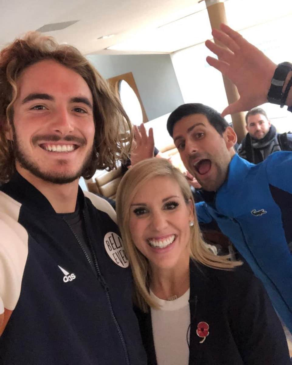 ノバク・ジョコビッチさんのインスタグラム写真 - (ノバク・ジョコビッチInstagram)「Breakfast with champions earlier today 💪🏼🎾 Photobombing is a top tactic this year 😏🤣😂 #NittoATPFinals」11月9日 0時44分 - djokernole