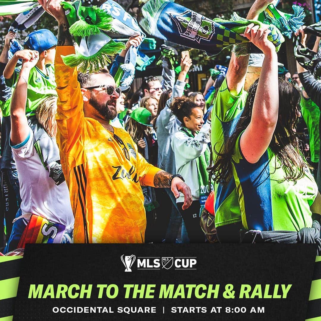 マックルモアーのインスタグラム：「SEATTLE... This Is It!  History time.  The @Soundersfc are playing for the MLS Cup on Sunday and I'll be doing a special performance at Occidental Square before the march to the match. 10:00am. Come thru! Lesssgo! #sounders」