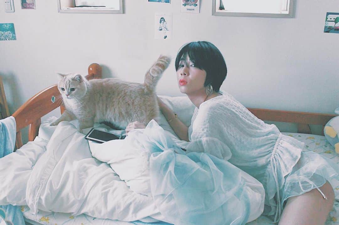 木村仁美のインスタグラム：「chami & haru  #ハルと生活 #今日の青い . . phopo/ @__emilirium__」