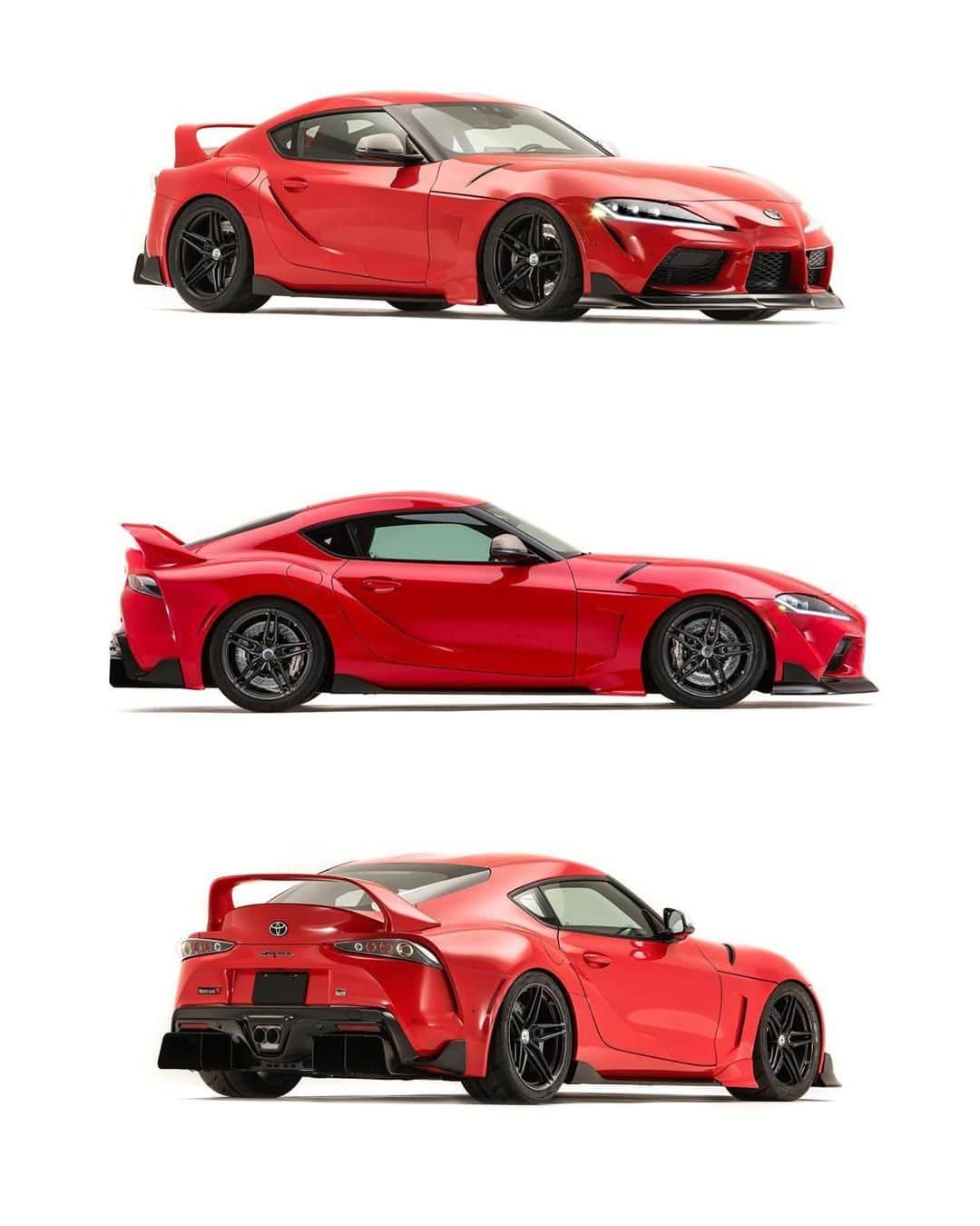 HYPEBEASTさんのインスタグラム写真 - (HYPEBEASTInstagram)「#hypeAF: @toyota has unveiled five tuned and heavily-modified Supras at its @semashow 2019 presentation. Making use of its in-house teams and external companies such as Team Rutledge Wood, the collection of Supras promise to be a power-capable future for the iconic Japanse sportscar. First of the five is the Hyperboosted Team Rutledge Wood Supra packing 750 BHP which is equipped with a carbon fiber widebody and roof for weight reduction. Shown above is the 500 BHP GR Supra Heritage Edition which shares cues from the original MKIV model from the late '90s. Familiar elements are seen through a reminiscent redesign of the headlights, taillights, and wing.⁠ Photo: Toyota」11月9日 10時25分 - hypebeast