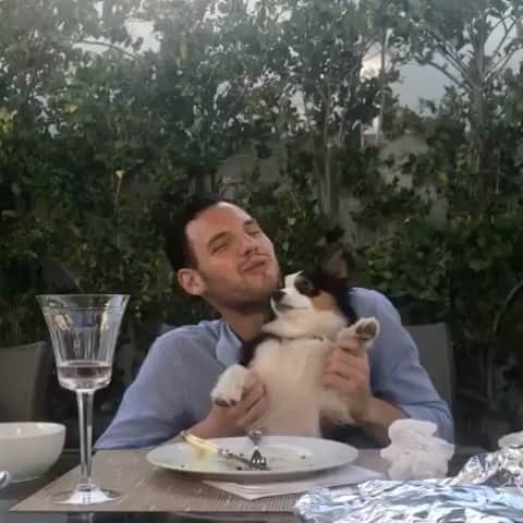 ハルストン・セイジのインスタグラム：「The only person I’m kinda ok with my dog loving maybe possibly more than me. Happy Birthday @maxsage_」