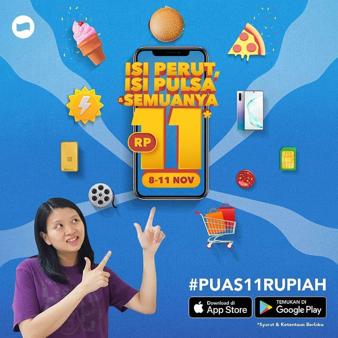 デビー・スサントのインスタグラム：「Ini dia saatnya #Puas11Rupiah dari Dana. Mulai dari Jajan, Beli Pulsa, Nonton sampai hanya 11 Rupiah! Hemat banget, kan? Pokoknya dijamin #Puas11Rupiah!  Yuk, download DANA sekarang dan buruan diserbu! #Puas11Rupiah  #GantiDompet」