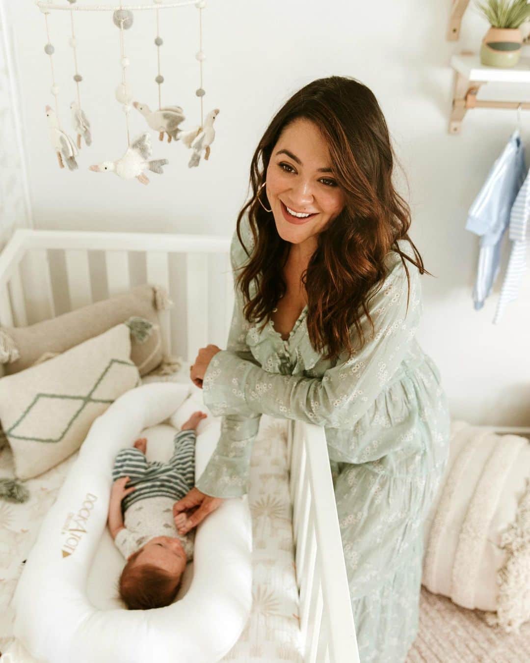 カミーユ・グアティのインスタグラム：「Today in @people read about the tips, tricks and secrets that went into creating the perfect nursery to welcome home baby Sonny. Check out instastories for a swipe up to the full feature of the space. Thank you @lorenacanalsrugs for collaborating and making my nursery a Dream space! “It’s hard to remember what life was like before you were here. I’ve been dreaming of this day for 6 years. “ . . 📸 @hayvaleri  Art Direction @ellmoredesign . .  https://people.com/parents/camille-guaty-nursery-son-morrison-rafael/ . . #nurserydecor #nursery #baby #babyboy #newbornphotography #newborn #lorenacanalshomedecor #washablerugs #lorenacanalsrugs #people #ivf」