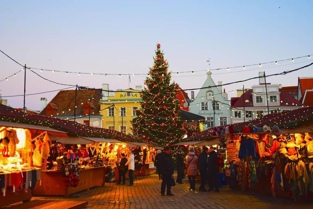 mikanoguchiのインスタグラム：「12.2018. Tallinn, Estonia🇪🇪 .  Christmas market in the old town🌟 .  タリン(エストニア)旧市街のクリスマスマーケット🎄可愛すぎるよなあ… .  #tallinn#tallinnoldtown#estonia#visittallinn#visitestonia#christmasmarket#travelpics#traveleurope#nikond5500#nikonphotographer#タリン#エストニア#クリスマスマーケット#ヨーロッパ旅行#ニコン倶楽部#たびノグ」