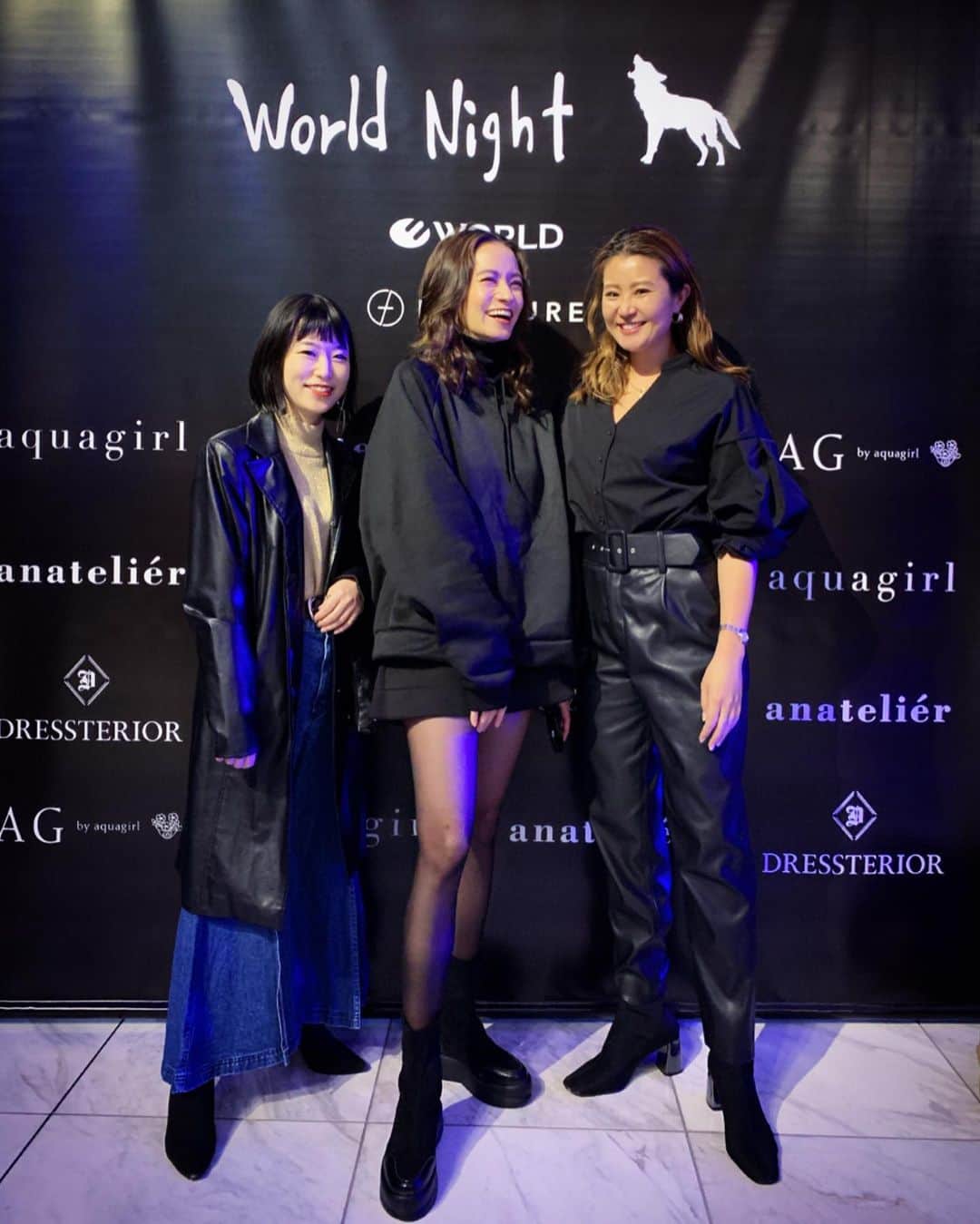 のインスタグラム：「secret fashion event WORLD NIGHTへ🐺🌙✨ ファッションアプリ『FOR SURE @forsure__official 』 にWORLDの人気4ブランド 「 @aquagirl_official 」「 @agbyaquagirl 」 「 @dressterior_official 」「 @anatelier_official 」 が#ワールドナイト に出店すると言うことで、 新作がたくさん並ぶ空間に会場にはすごい人でした!!! ____________________________________ #fashion#model#forsure #newitem #world#pr#ootd#aquagirl#anatelier #agbyaquagirl#dressterior#大森みち」