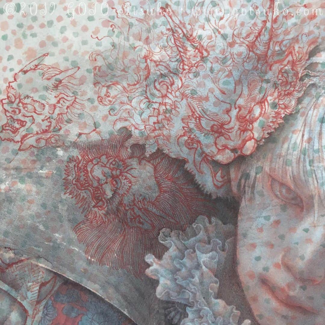 後藤温子さんのインスタグラム写真 - (後藤温子Instagram)「👹wip👹  #art #painting #watercolor #watercolorpainting #cottoncloth #portrait #ogre #gotoatsuko #後藤温子」11月9日 21時02分 - gotsukooo