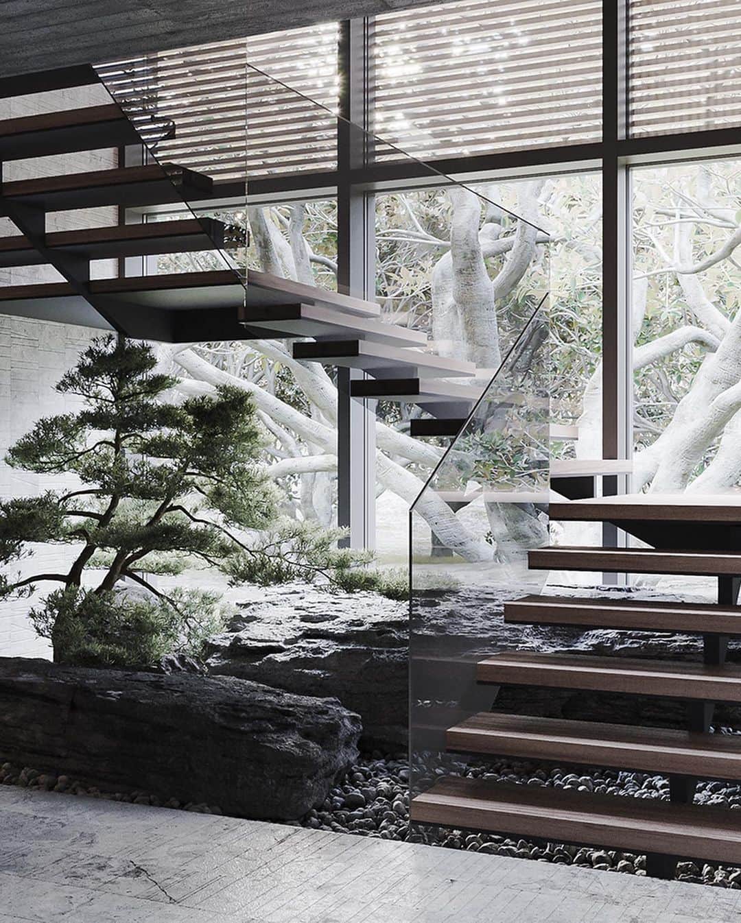 MT DOMAINEさんのインスタグラム写真 - (MT DOMAINEInstagram)「‘Eternal’ is a project by @ntviz that feels like the ultimate sanctuary. Would you want to live in a home like this that brings together modern architecture and natural decor? Let us know down below! 👇」11月10日 1時57分 - mydomaine