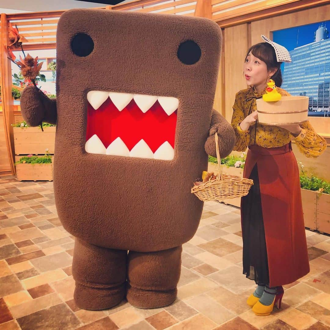 鈴木あきえさんのインスタグラム写真 - (鈴木あきえInstagram)「#NHK総合 #どーもNHK #生放送 でした🍁  今週どーもくんは 紅葉狩りを楽しんでましたよ🥰  もうっ 何しても可愛くて どーもさんにメロメロですゎ😍  そして 横で桶をもつ女。笑 ✱  天気が良くて気持ちいいですね〜  みなさんはどんな日曜日をお過ごしかなぁ❓🥳」11月10日 13時16分 - akiesuzuki0312