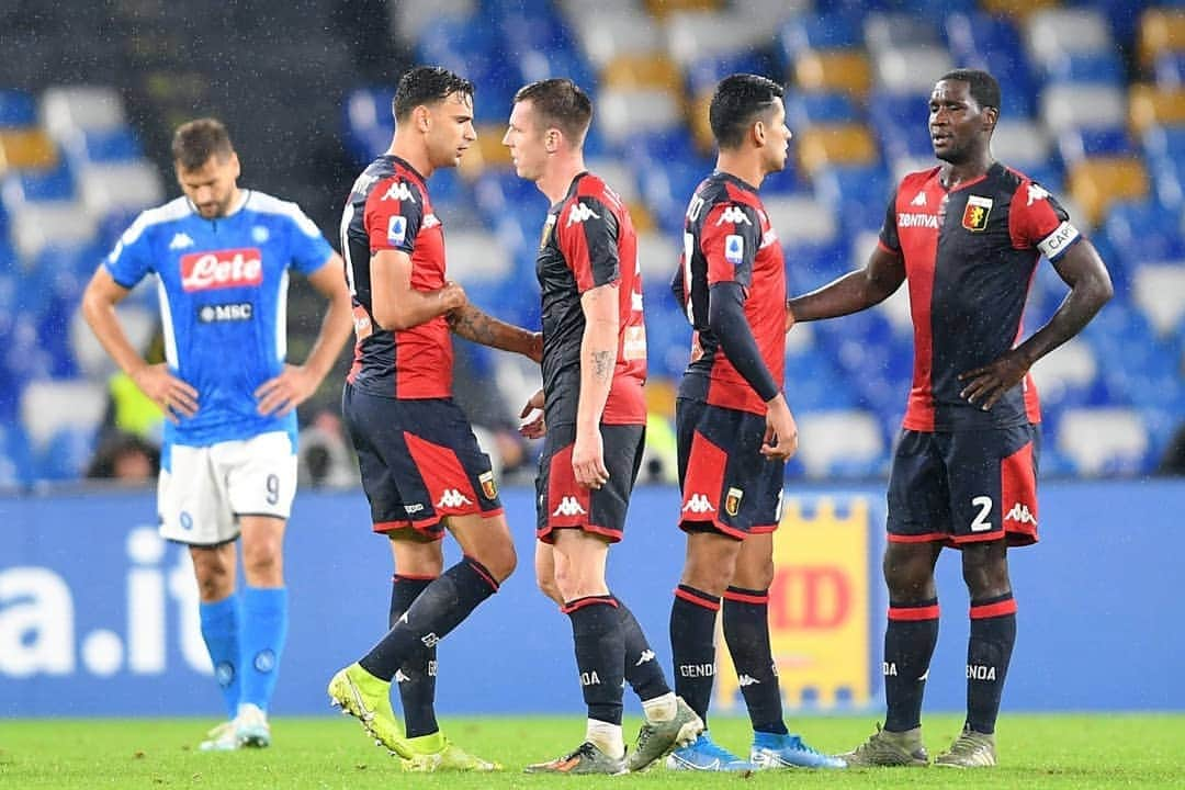 クリスティアン・サパタのインスタグラム：「Complimenti a miei  compagni per la grande partita 💪🏿💪🏿👏🏿👏🏿 @genoacfcofficial」