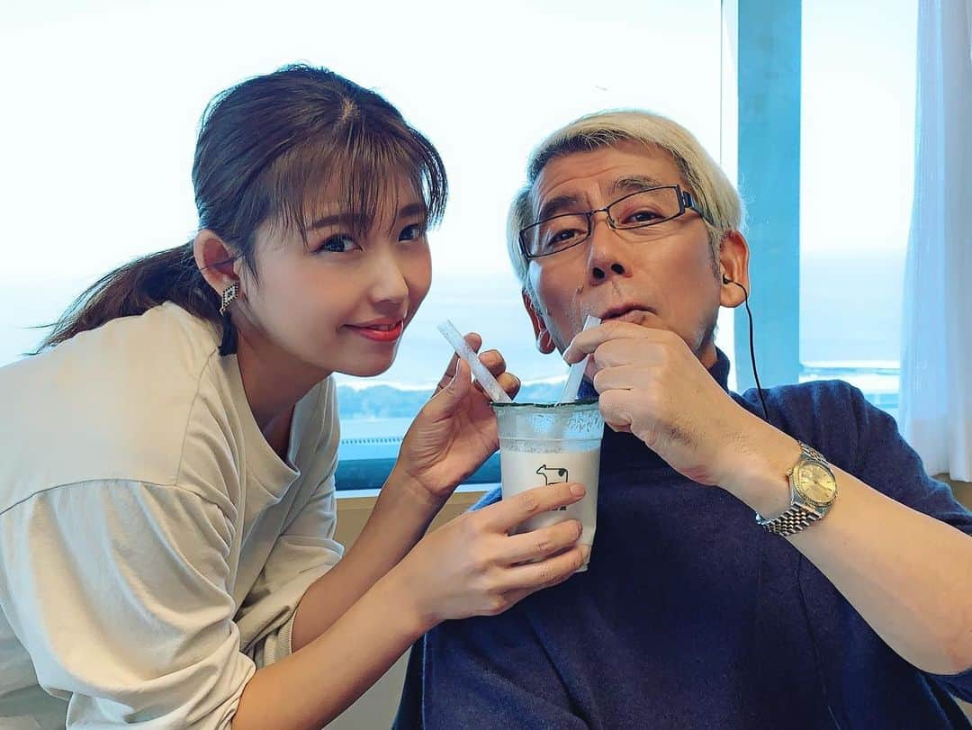 中村愛さんのインスタグラム写真 - (中村愛Instagram)「🥤♡ ・ ・ ・ カップルっぽい？ 人生初の #タロイモミルク 飲みました‼️‼️ #タロイモ は、 #里芋　みたいです〜！ #タピオカ 入れたりすると良いみたいです(^-^) 私はなんだか苦手でしたw #中村愛 #吉田照美 さん #bayfm #テルサン」11月10日 11時52分 - nakamuramura_ai