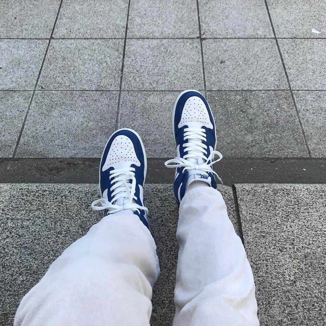 田口隼人のインスタグラム：「goodshit #nike #aj1 #stormblue」