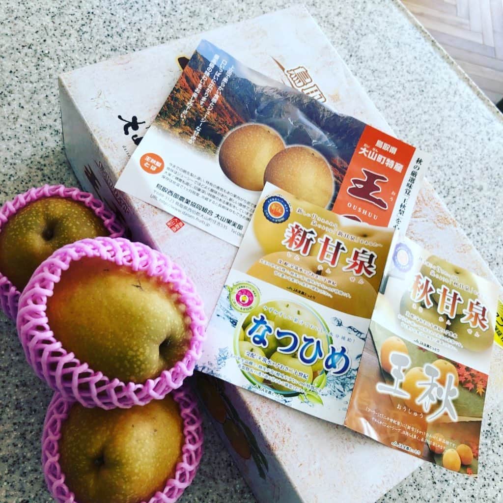 のインスタグラム：「#永野兄さんからの梨#コンちゃんから#西成の油かす#3150#感謝🙏」