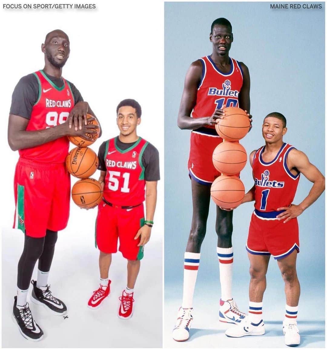 NBAさんのインスタグラム写真 - (NBAInstagram)「“Are we gonna do the Manute Bol picture?” - @tackofall99 on media day #crustaceannation #maine #nbagleague (repost @maineredclaws)」11月10日 16時15分 - nba