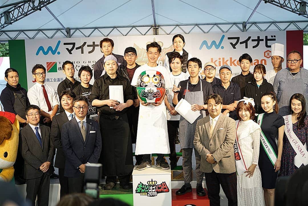 石関友梨のインスタグラム：「速報！キングオブパスタ2019の優勝は「バンビーナ」でした！ 2位「たんぽぽ家」3位「ボンジョルノ」  またゆっくりご報告させていただきます！ #キングオブパスタ2019 #結果発表  #高崎パスタ大使」