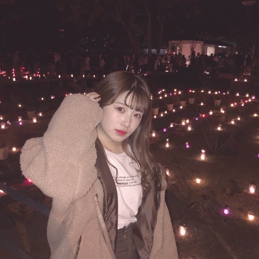 青木菜花のインスタグラム：「.﻿ .﻿ にこにこ ☺︎﻿ みんな今日は何してたの〜？？🐰﻿ .﻿ . #江ノ島 #江ノ島シーキャンドル #キャンドル #instalike #instagood #instalove #f4f #l4l」