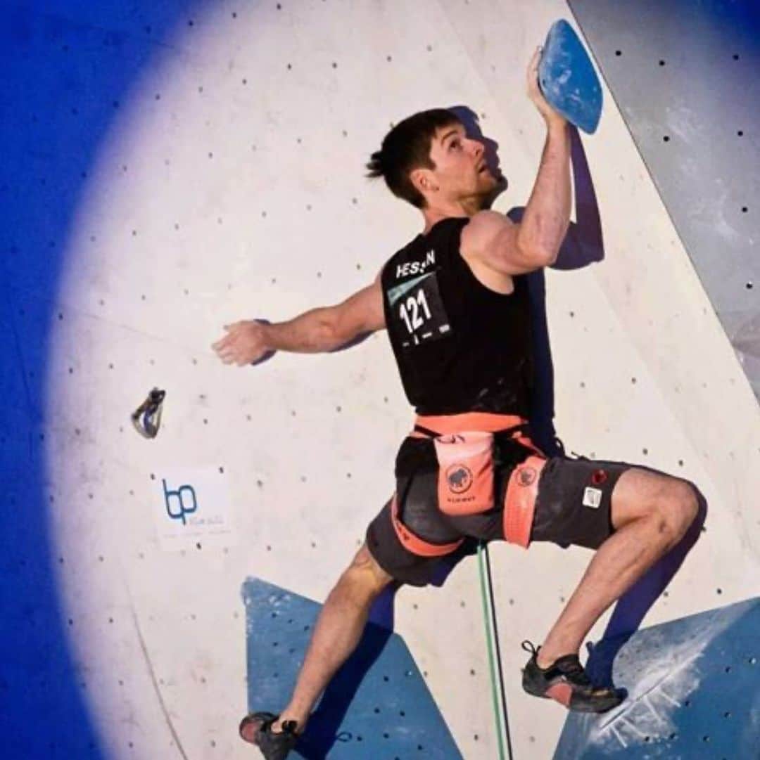 ヤン・ホイヤーのインスタグラム：「Nationals seem to go my way this year! After speed 🥇 and combined 🥇 I now won another 🥇 in lead 😅 Thanks to @bergstation.nrw and @dav.wettkampfklettern for the great event!  Congrats to @christoph_hanke 🥈 and @yannick_flohe 🥉  @mammut_swiss1862  @madrockclimbing 📸  @nicolas_altmaier」