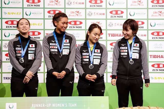 日本オリンピック委員会さんのインスタグラム写真 - (日本オリンピック委員会Instagram)「卓球のW杯団体戦で女子が銀メダル、男子が銅メダルを獲得しました🏆🏆 ・ 🏓ZEN-NOH 2019 ITTF Team World Cup [WOMEN'S TEAM] 🥈日本（伊藤美誠、石川佳純、平野美宇、佐藤瞳） Team Japan（Mima Ito, Kasumi Ishikawa, Miu Hirano, Hitomi Sato） [MEN'S TEAM] 🥉日本（張本智和、丹羽孝希、水谷隼、吉村真晴、神巧也） Team Japan（Tomokazu Harimoto, Koki Niwa, Jun Mizutani, Maharu Yoshimura, Takuya Jin） ． 📷AFLOSPORT ． #伊藤美誠 #MimaIto #石川佳純 #KasumiIshikawa #平野美宇 #MiuHirano #佐藤瞳 #HitomiSato #張本智和 #TomokazuHarimoto #丹羽孝希 #KokiNiwa #水谷隼 #JunMizutani #吉村真晴 #MaharuYoshimura #神巧也 #TakuyaJin #卓球 #tabletennis #ittfworlds2019 #がんばれニッポン #TEAMNIPPON #japaneseolympiccommittee」11月11日 11時28分 - teamjapanjoc