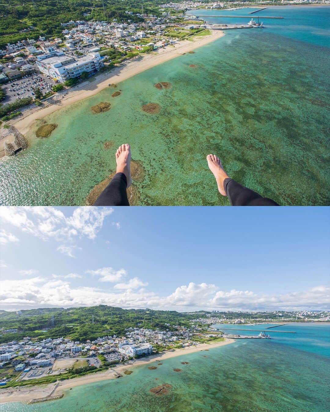 おきなわLikesさんのインスタグラム写真 - (おきなわLikesInstagram)「空中散歩で沖縄を楽しむ🌞 Okinawa Holiday Hackers × おきなわLikes . @okinawa.holiday.hackers のゴマさんと一緒に パラグライダーを体験してきましたよー🌞！！ . 飛んだときに身体の中がふわっとする感じ、 すこーーーしだけ。すこーーーしだけ怖かったですが みてくださいよこの絶景🌞！！ 空からの沖縄の海ってこんなにきれいなんですよ^ ^ . このパラグライダーで空中散歩が気になった方！ ぜひ @okinawa.holiday.hackers さんの 記事をご覧ください✨ ↓↓↓↓↓↓↓↓↓↓↓↓↓↓ ①「オキナワホリデーハッカーズ  パラグライダー」と ネット検索か、 ②今日のストーリーズにリンク先を貼っていますので スワイプでご覧になれます☺️ _______________________________________________________ #パラグライダー#中城村#本島中部#オキナワホリデーハッカーズ#ohh_okinawa_activities#おきなわLikes#japan#okinawa#沖縄#沖繩#冲绳」11月11日 11時47分 - okinawa_likes