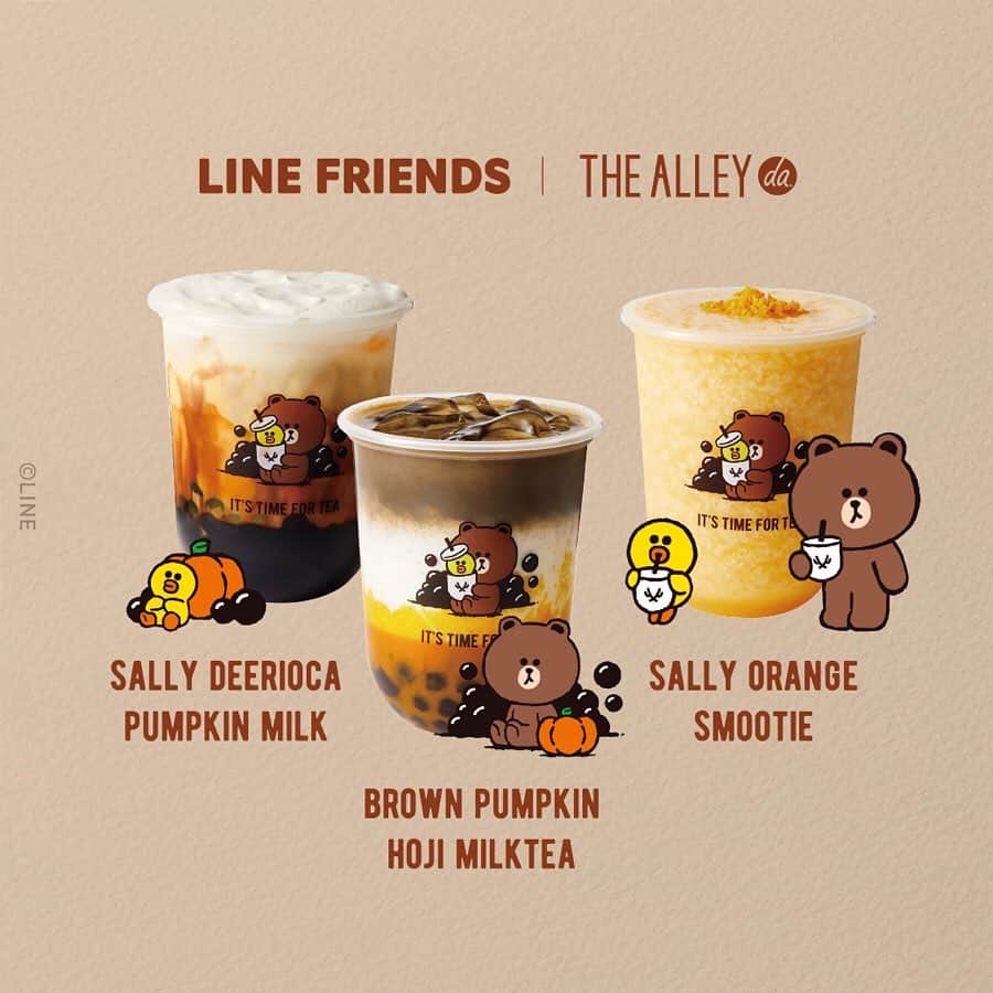 LINE FRIENDSさんのインスタグラム写真 - (LINE FRIENDSInstagram)「. Sweet chewy goodness. It's tea time with BROWN & SALLY 💞 . Served starting today at LINE FRIENDS Stores Myeongdong, Itaewon and The Alley Retail Store! . Available in these regions: Korea, Japan, Thailand (Orange smoothies only available in Japan and Thailand) . #TheAlley #MILKTEA #PUMPKIN #SALLY #BROWN #LINEFRIENDS #TEA #LINEFRIENDSSTORE」11月11日 15時00分 - linefriends