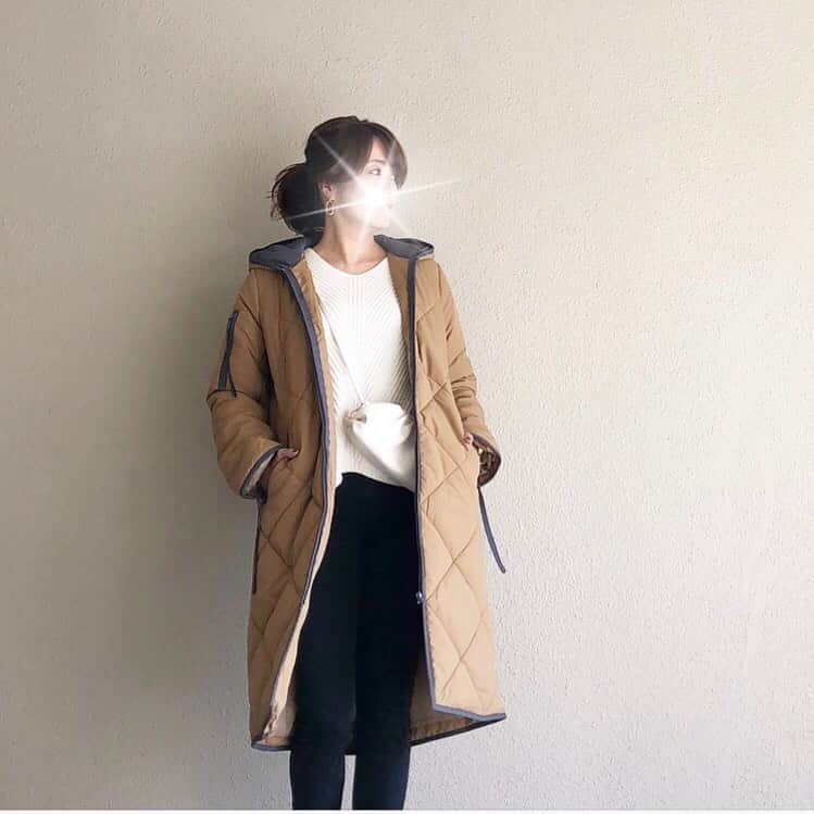 saaaay_kさんのインスタグラム写真 - (saaaay_kInstagram)「2019.11.11 coordinate… キャメルのキルティングコート着てみました♡ ・ ・ これ驚くほど軽くてあったかい！ パイピングデザインがカッコいい雰囲気です^ ^ @so_close_official  #soclose #socloseme #ソークロース #カタログ #オトナコーデ」11月11日 20時35分 - saaaay_k