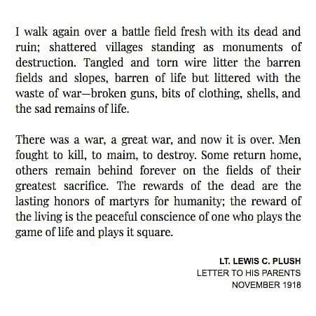 オリヴィア・ワイルドさんのインスタグラム写真 - (オリヴィア・ワイルドInstagram)「Over 16 million people died in the four years of WW1, which officially ended today, 101 years ago. They hoped we would learn from their sacrifice. Today we remember them, and the millions of veterans who have served since, honoring their courage, and mourning the fact that we still have so much to learn about coexistence. “The reward of the living is the peaceful conscience of one who plays the game of life, and plays it square.” #armisticeday #veteransday 🖤 (via @lettersofnote)」11月11日 23時51分 - oliviawilde