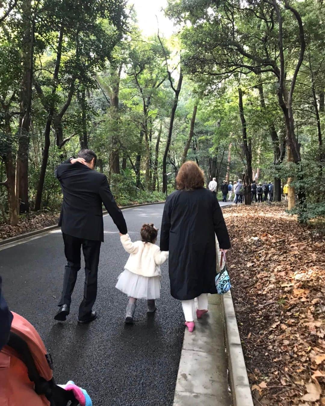 キャシー中島さんのインスタグラム写真 - (キャシー中島Instagram)「* 明治神宮に来ました。 朝は雨が降っていたのにいいお天気になりました。 お詣りをして、#七五三 の絵馬(葉っぱの形になっています。)に願い事を書いて飾りました。  結局は2歳の誕生日に来た白いドレスを着たハルコです。 パークタワーホテルの写真館で記念撮影！ ハルコのための1日でした。 七五三おめでとうハルコ🎉🎊👏」11月12日 0時05分 - official_kathynakajima
