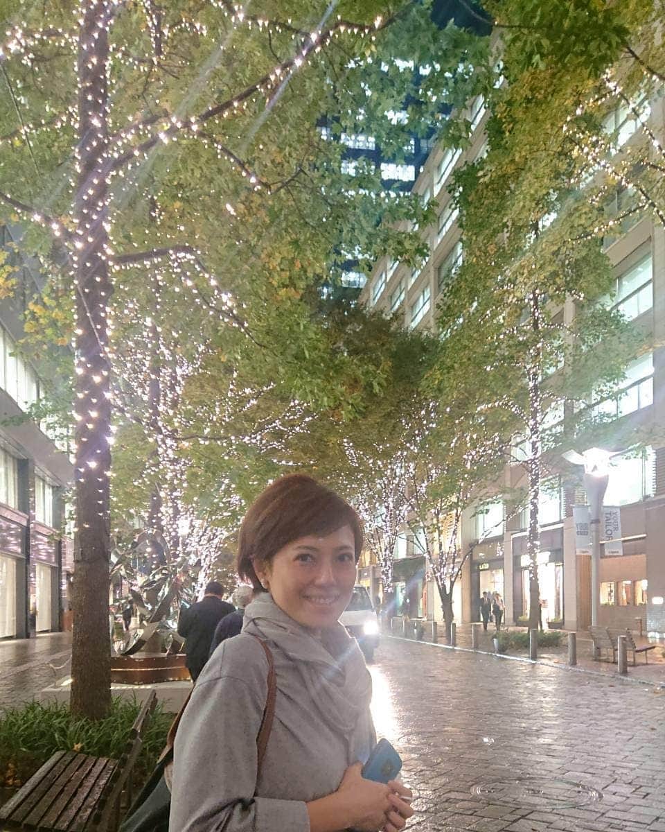 のインスタグラム：「イルミネーション、雨上がりでしっとり、綺麗でした！  #丸の内#東京#tokyo#marunouchi#illumination #夜の散歩#イルミネーション」