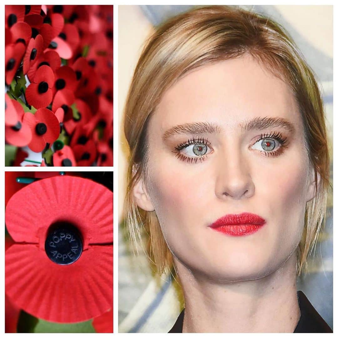 JO BAKERのインスタグラム：「M A C K E N Z I E • D A V I S 🇨🇦 The correct day to bring awareness to the poppy of remembrance ...The poppy is the enduring symbol of remembrance of the First World War. It is strongly linked with Armistice Day (11 November), but the poppy's origin as a popular symbol of remembrance lies in the landscapes of the First World War. Poppies were a common sight, especially on the Western Front. #remember #remeberance 🇬🇧 #lestweforget  @jennychohair #jobakermakeupartist」