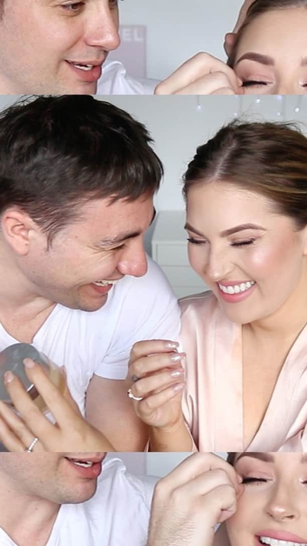 Shannonのインスタグラム：「How many of us can’t be bothered taking off our makeup at night and end up breaking out lol *me* 😝 put your significant other to good use and teach them how to cleanse your face and your soul ✨💖 Hamish is testing out his techniques with @okanaskincare, there is work to be done, but I am impressed!! 🍭 #okanaskincare #ad」