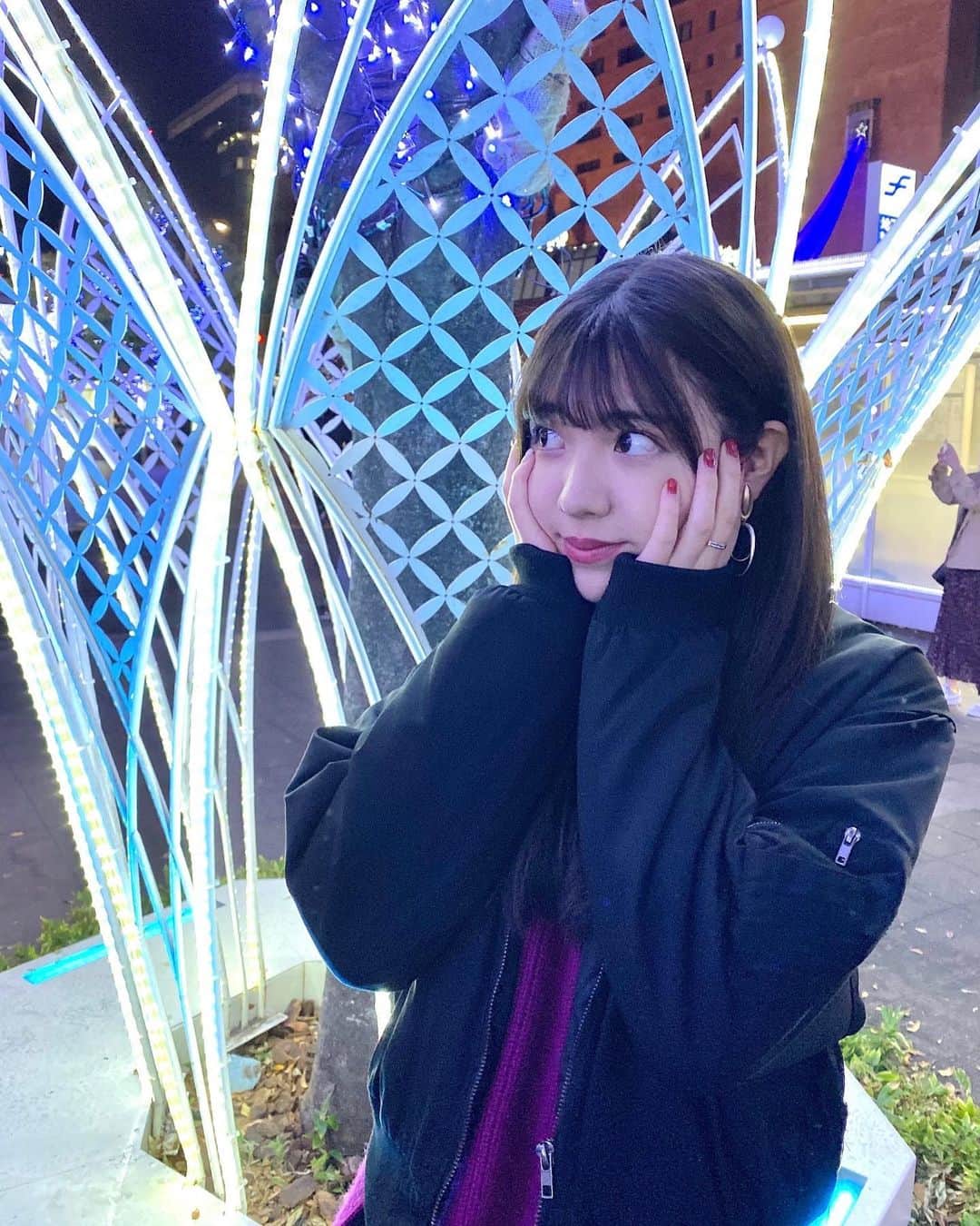 小玉梨々華のインスタグラム：「寒いのは苦手だけど イルミネーションは大好きです」