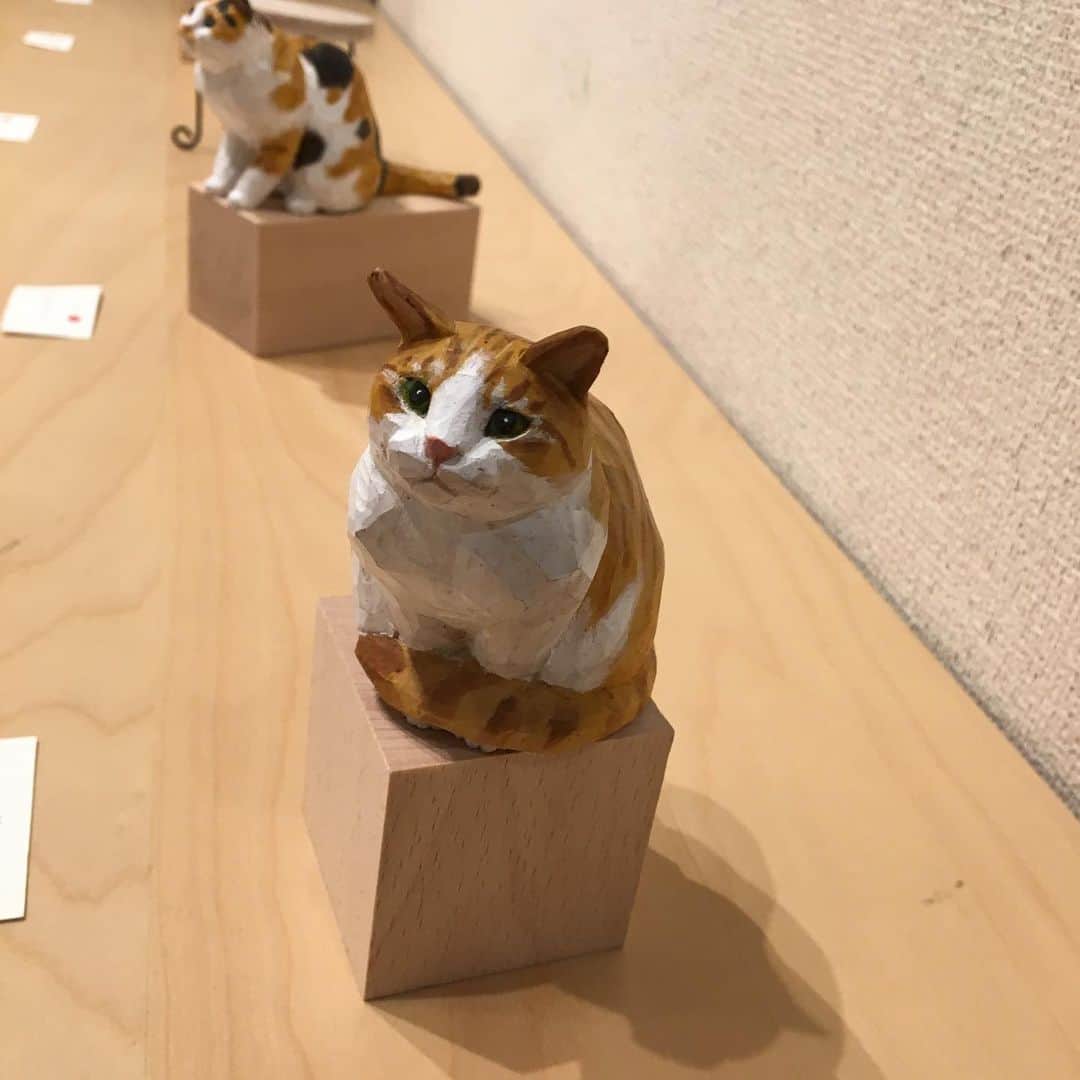 yamanekoさんのインスタグラム写真 - (yamanekoInstagram)「個展初日、平日にもかかわらず、沢山のご来場ありがとうございました。 おかげさまでみんな里親さんが決まりましたが、最終日まで展示はしています。お気軽に猫たちに会いに来てくださいませ。 16日まで @jalona_akasaka  #赤坂ジャローナ #小さな木彫りのねこ5 #バンナイリョウジ」11月12日 22時58分 - yamaneko5656