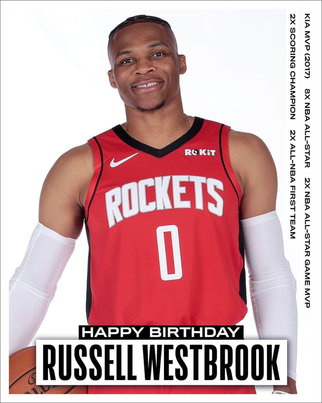 NBAさんのインスタグラム写真 - (NBAInstagram)「Join us in wishing @russwest44 of the @houstonrockets a HAPPY 31st BIRTHDAY! #NBABDAY」11月12日 23時27分 - nba