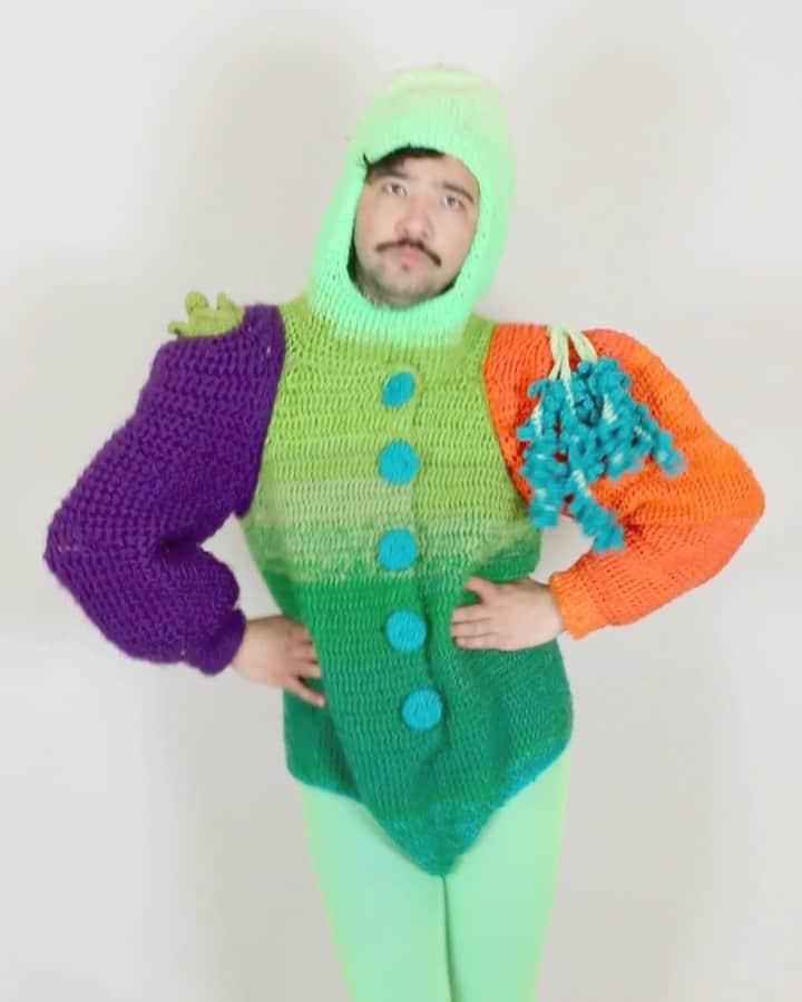 Phil Fergusonのインスタグラム：「Serving (???) Three Ways! 🍆🥒🥕 So this was the reveal under my condom outfit when I performed at @honchodisko a month ago!  I wasn’t sure if I wanted an eggplant or carrot or pickle outfit underneath but I figured it was appropriate to have an outfit incorporate all three!  Anyway, I think someone asked the other day what was the hardest thing I’ve made, and I think it’s this? It’s the leotard panties that I found hard to do haha making an outfit that has an inbuilt hat is hard because lol, I made it one whole piece and so it was just a long process if it didn’t fit -_-. ANYWAY I’m still having fun making weird tops, I do have a food outfit idea I wanna do so I’ll get back to it soon!  Hope you’re all well xx」