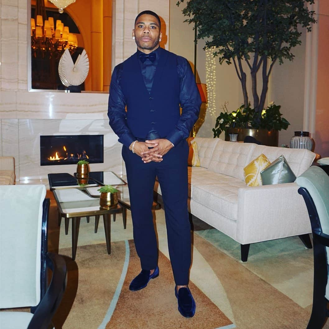 ネリーさんのインスタグラム写真 - (ネリーInstagram)「@armani down from sky 2da ground Drip 💧 all Blu like #Nip would do.!! @waldorfbevhills .. #Motown60」11月13日 7時10分 - nelly