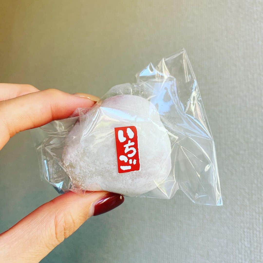 のインスタグラム：「匠庵のいちご大福🍓 あんず大福も好きだけど ジュンシーないちご大福もたまりまへん❤︎ #匠庵 #いちご大福 #和菓子 #おやつ #sweets」