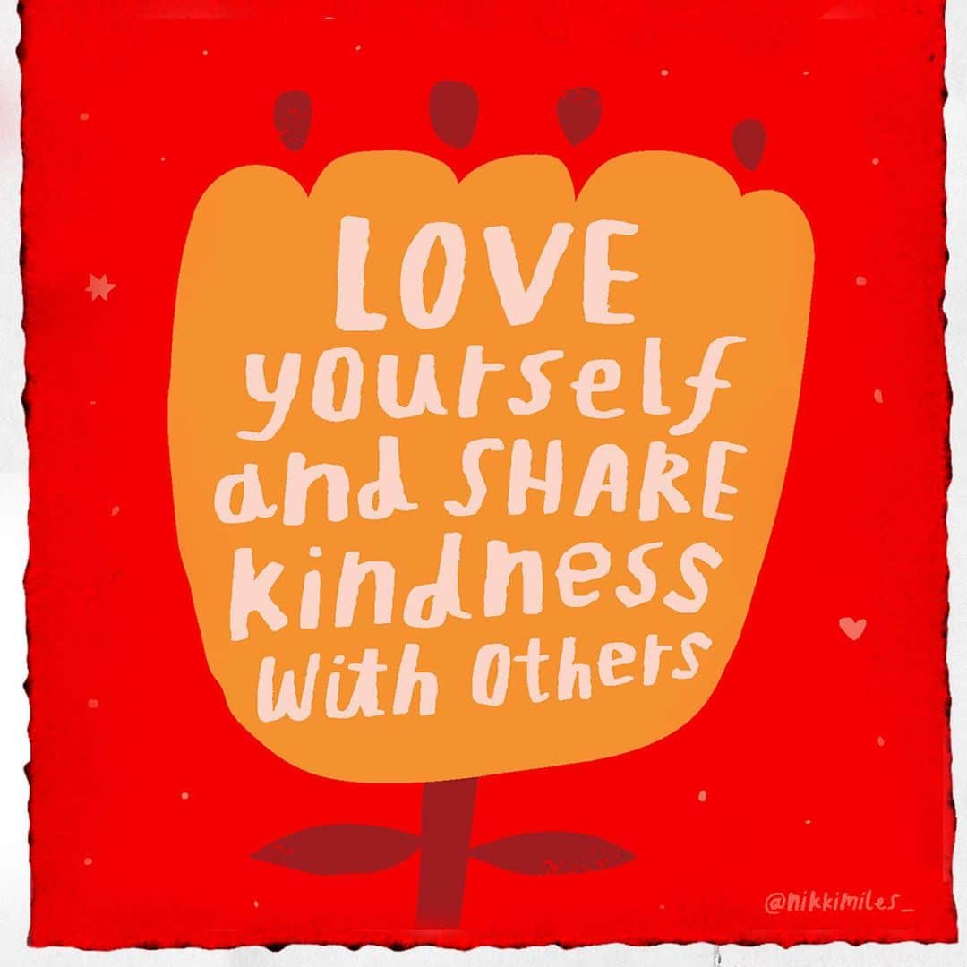 Coca-Colaのインスタグラム：「We asked artists around the world what #KindnessStartsWith. Here’s what London illustrator @nikkimiles_ had to say: “Kindness starts with loving yourself. I have chosen to say this because I believe that self love gives people the optimism and energy to share kindness with others.” #WorldKindnessDay」
